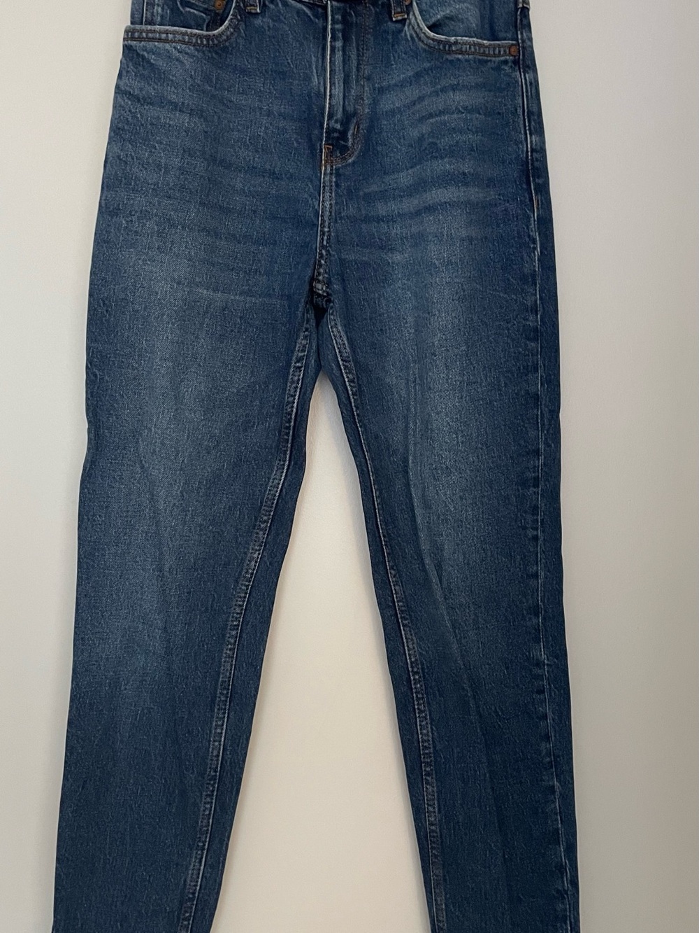 Mango New Mom High-Rise Dark Blue Jeans